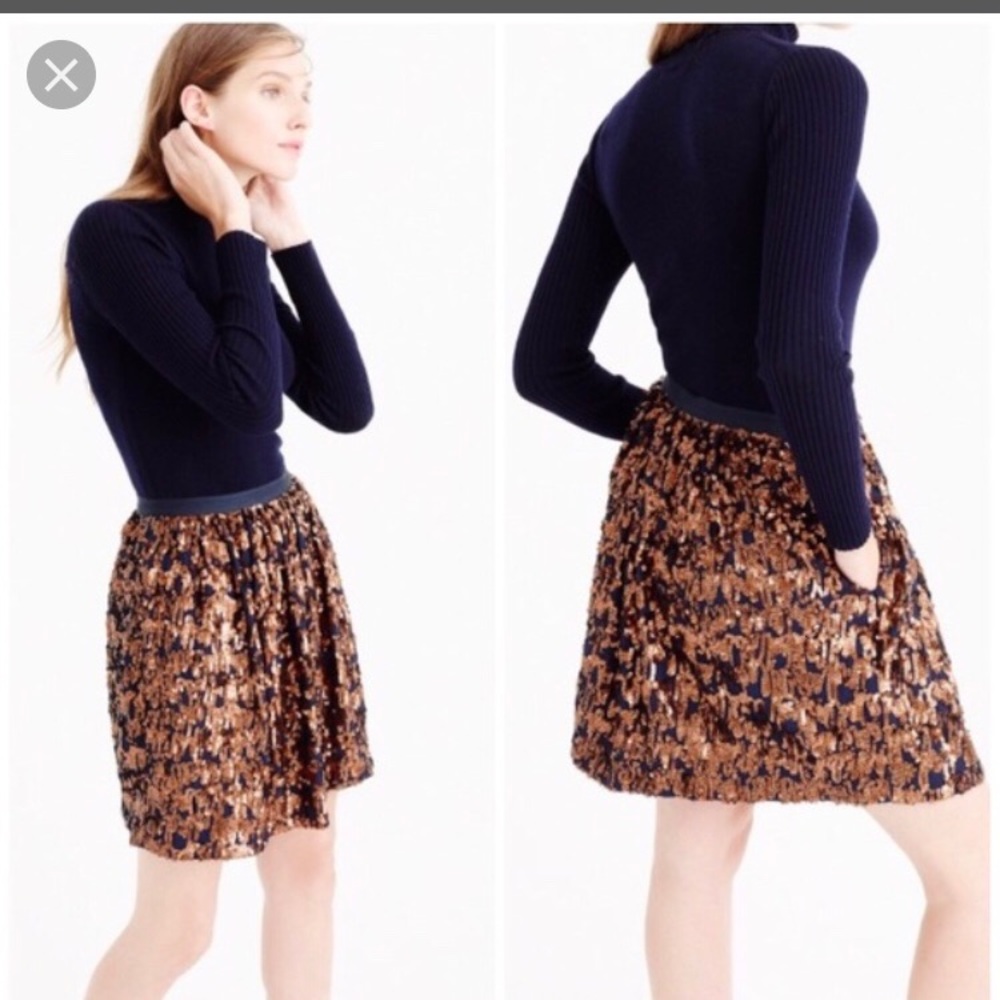 J Crew Abstract Sequin Skirt Size 8